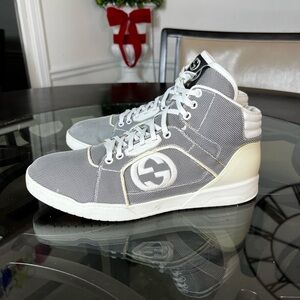 GUCCI GG Baling  High Top Grey/White Size 10